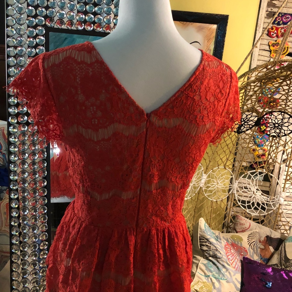 Lace peplum top